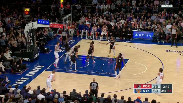 【2024年01月10日 开拓者vs尼克斯集锦】完美的空中作业 西蒙斯精准妙传格兰特平筐暴扣