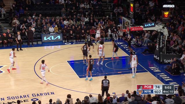 【2024年01月10日 开拓者vs尼克斯集锦】开拓者84-112尼克斯 阿奴诺比23分兰德尔20+8尼克斯豪取五连胜