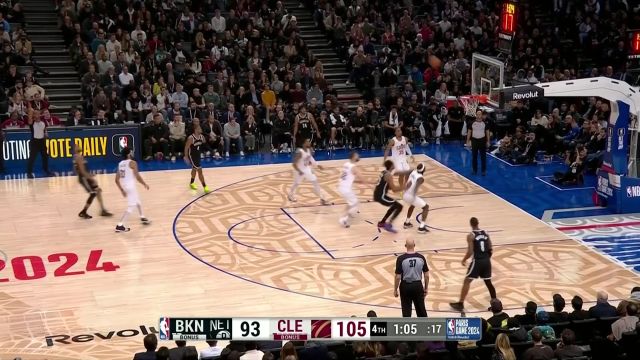 【2024年01月12日 篮网vs骑士集锦】篮网102-111骑士 米切尔轰45分骑士战击败篮网拿下四连胜