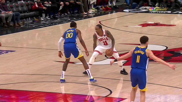 【2024年01月13日 勇士vs公牛集锦】还是年轻啊！德罗赞假动作骗起防守点飞库明加打成2+1