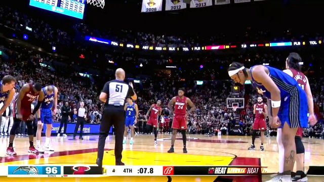 【2024年01月13日 魔术vs热火集锦】离谱错失绝杀！班凯罗篮下无人防守离奇手滑