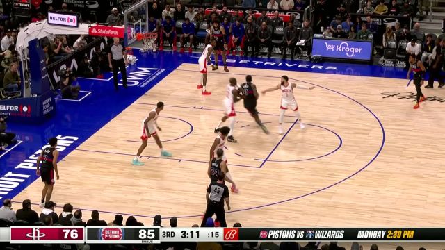 【2024年01月13日 火箭vs活塞集锦】预定今日十佳球！艾维不看人炮弹直传助攻杜伦双臂暴扣炸筐