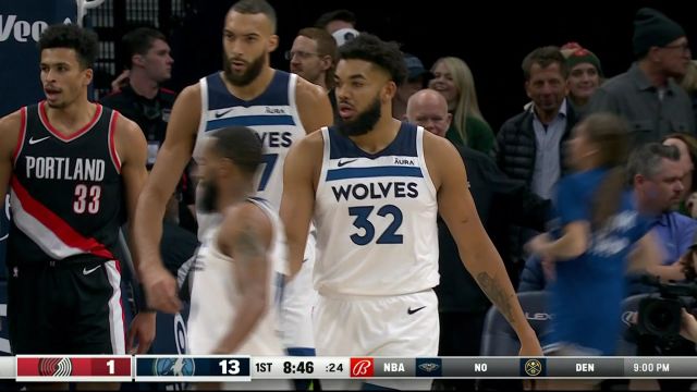 【2024年01月13日 开拓者vs森林狼集锦】没有什么能够阻挡！唐斯突破抛投命中2+1