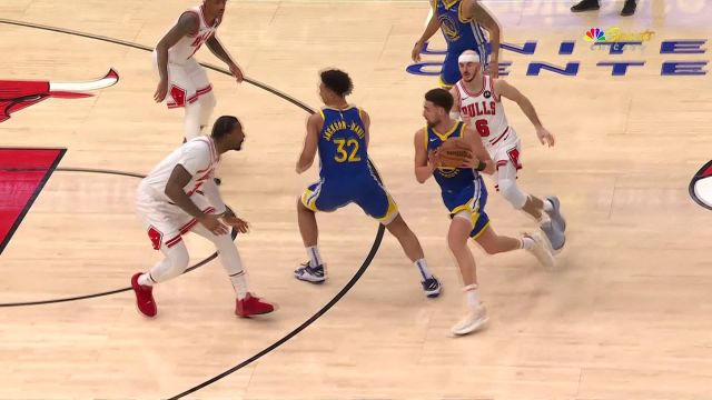 【2024年01月13日 勇士vs公牛集锦】汤普森假投真传 杰克逊-戴维斯篮下吃饼打成2+1