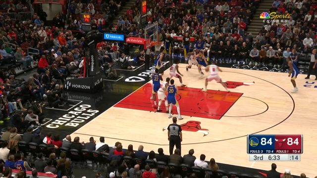 【2024年01月13日 勇士vs公牛集锦】库里底角三分命中！皓篮球：这就是超级巨星，永远不会一蹶不振