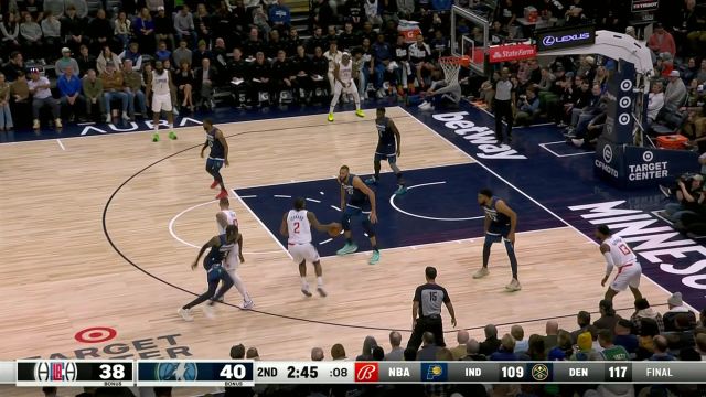 【2024年01月15日 快船vs森林狼集锦】一山更有一山高！戈贝尔将小卡跳投迎面盖下