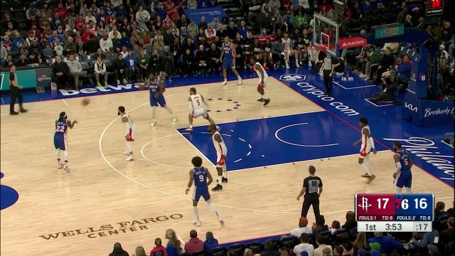 【2024年01月16日 火箭vs76人集锦】伤愈回归作用巨大 恩比德高位直塞直接击穿火箭防守