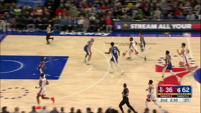 【2024年01月16日 火箭vs76人集锦】申京封盖恩比德 巴图姆反手遮天大帽立马找回场子