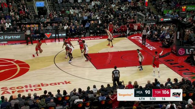 【2024年01月18日 热火vs猛龙集锦】坐稳领先优势！巴恩斯顶着阿德巴约翻身后仰手拿把掐打成2+1