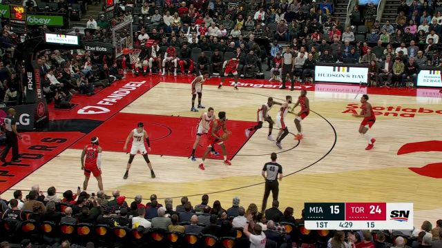 【2024年01月18日 热火vs猛龙集锦】攻防一体！巴恩斯先送巴特勒无情大帽随后空切暴扣肆虐篮筐