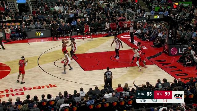 【2024年01月18日 热火vs猛龙集锦】面不改色心不跳！巴恩斯顶着防守高难度翻身后仰美如画