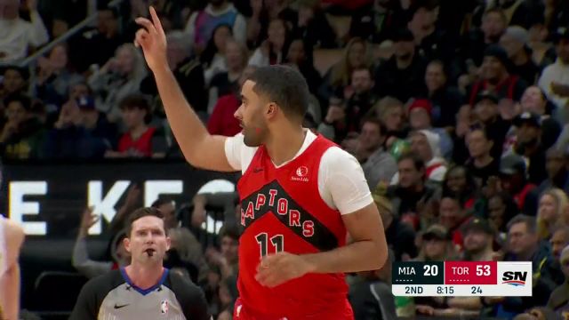 【2024年01月18日 热火vs猛龙集锦】拦都拦不住！波特连中两记三分帮猛龙将分差扩大至36分