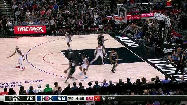 【2024年01月22日 篮网vs快船集锦】运气加成拉满！奥尼尔突破小卡跨步上篮 超高砸板命中神仙进球