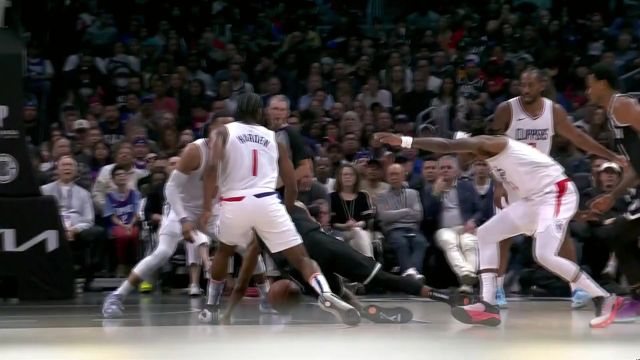 【2024年01月22日 篮网vs快船集锦】巨星连线！哈登防守端生断布里奇斯 乔治接球快下送上大力劈扣