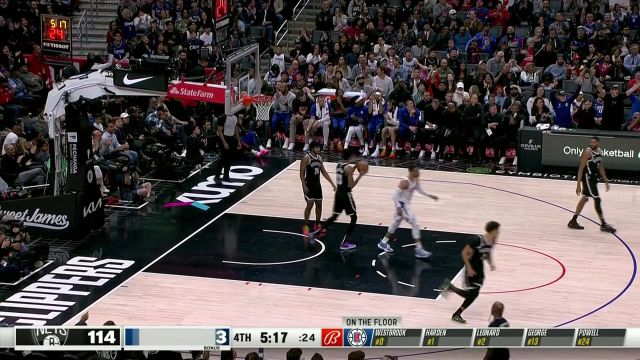 【2024年01月22日 篮网vs快船集锦】还得看巨星！卡椒组合关键时刻发威 内外开花连上5分