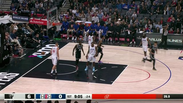 【2024年01月22日 篮网vs快船集锦】开场汗流浃背！篮网开局气势如虹 轰出16-0冲击波