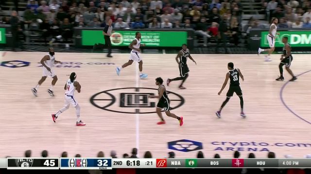 【2024年01月22日 篮网vs快船集锦】熟悉的节奏大师！哈登连续运球调动防守 三分一击即中轻松写意