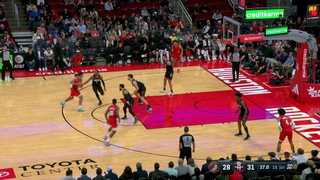 【2024年01月25日 开拓者vs火箭集锦】内线游龙戏凤 卡马拉利用灵活脚步戏耍防守完成得分