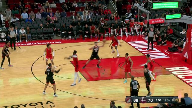 【2024年01月25日 开拓者vs火箭集锦】节奏和技巧的完美融合 申京篮下欺骗防守完成精彩扣篮