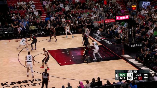 【2024年01月26日 凯尔特人vs热火集锦】准备收比赛了！绿军第四节外线继续发炮 连续不讲理三分拉开分差