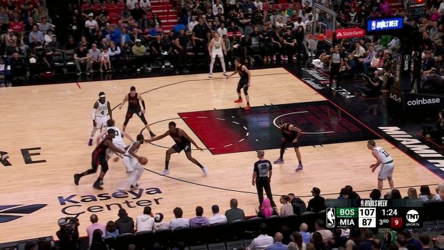 【2024年01月26日 凯尔特人vs热火集锦】饼都快吃吐了！科内特上场效果立竿见影 频频篮下得手连取6分