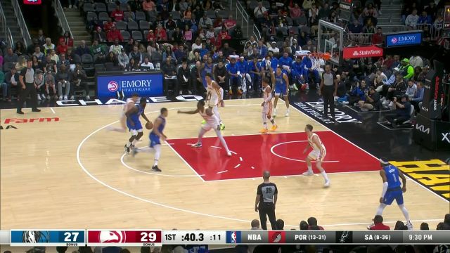 【2024年01月27日 独行侠vs老鹰集锦】快攻势如破竹！杰伦-约翰逊快攻篮下一飞冲天空中躲闪滑翔暴扣