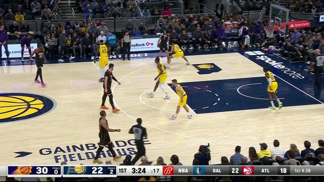 【2024年01月27日 太阳vs步行者集锦】杰伦-史密斯排球大帽直接扇飞布克 西亚卡姆追身三分一箭穿心