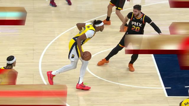 【2024年01月27日 太阳vs步行者集锦】特纳进攻一肘子直击比尔脸部 比尔痛苦倒地被搀扶回到更衣室