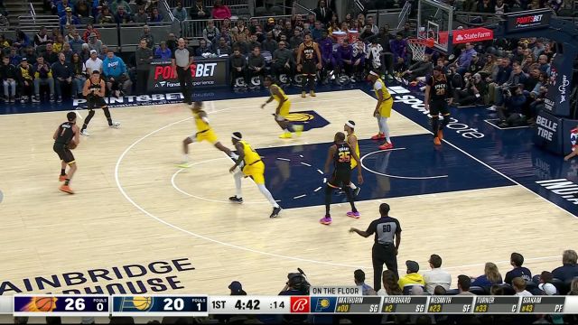 【2024年01月27日 太阳vs步行者集锦】开启个人得分秀！布克首节爆砍29分创生涯单节得分纪录新高