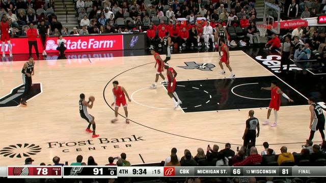 【2024年01月27日 开拓者vs马刺集锦】连续进攻打不进可还行？文班亚马三分终结长舒一口气