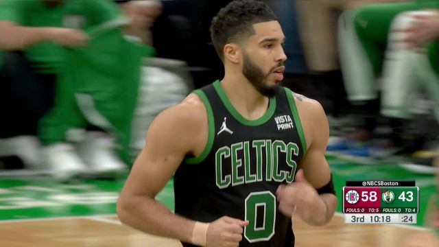 【2024年01月28日 快船vs凯尔特人集锦】往篮下杀先找找手感 塔图姆两度突破上篮得手之后飙中三分连砍7分