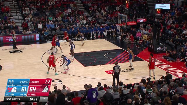 【2024年01月30日 76人vs开拓者集锦】76人104-130开拓者 格兰特布罗格登合砍51分开拓者大胜76人