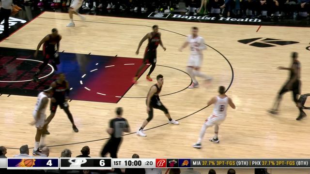 【2024年01月30日 太阳vs热火集锦】没篮板但我能抢断 比尔反击1打0双手暴扣