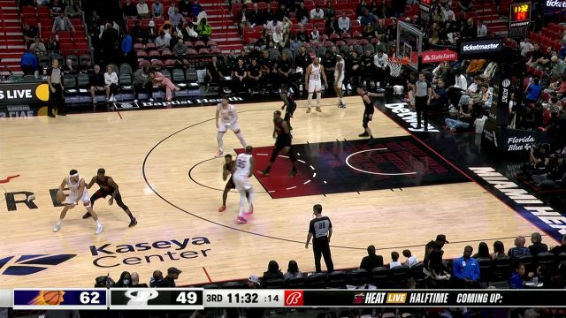 【2024年01月30日 太阳vs热火集锦】金鸡独立对于杜兰特来讲也是小菜一碟 努尔基奇反击上篮打成2+1