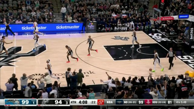 【2024年02月01日 魔术vs马刺集锦】悬念又回来了！马刺回敬一波15-0的攻击波将分差缩小至仅差3分