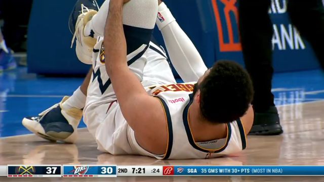 【2024年02月01日 掘金vs雷霆集锦】用身体开路顶飞防守 多尔特强势夺下2+1