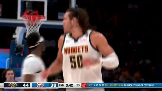 【2024年02月01日 掘金vs雷霆集锦】挺身而出来止血 戈登在三人围堵之下强势将球放进篮筐