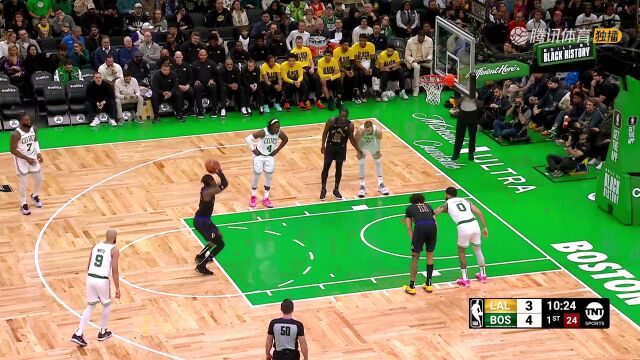 【2024年02月02日 湖人vs凯尔特人集锦】这球太抽象了！湖人防一半不防了