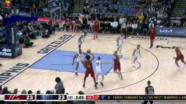 【2024年02月02日】NBA常规赛：骑士vs灰熊第1节英文原声录像回放