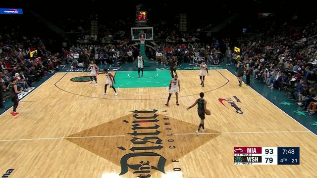 【2024年02月03日 热火vs奇才集锦】将功补过！普尔击地找到空切加福德 后者直接起飞躲闪上篮打进