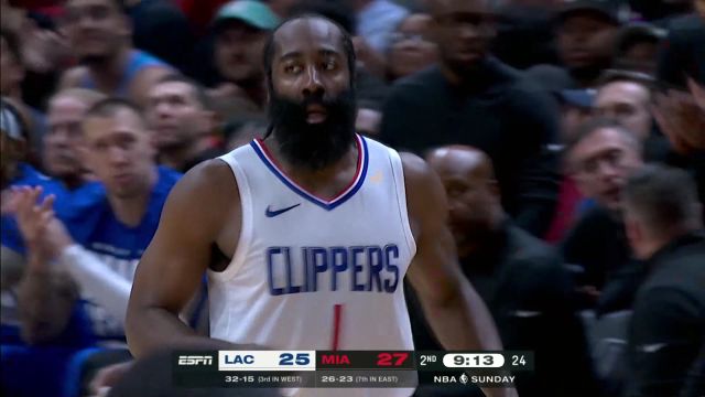 【2024年02月05日 快船vs热火集锦】进攻端强势发力 威少联手哈登鲍威尔接连三记三分完成反超