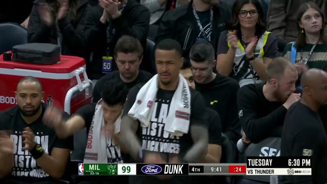 【2024年02月05日 雄鹿vs爵士集锦】扣的轻松写意！克拉克森妙传空切的凯斯勒潇洒背扣点燃全场