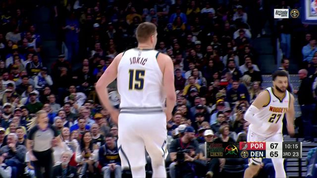 【2024年02月05日 开拓者vs掘金集锦】艾顿一个对抗顶飞约基奇 后者柔和抛射迅速回应