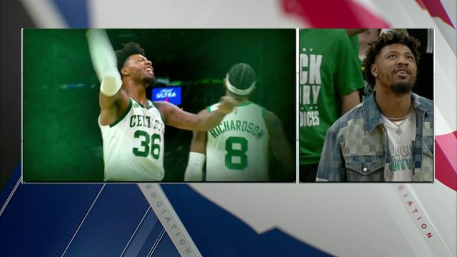 【2024年02月05日 灰熊vs凯尔特人集锦】这座城市不会忘记你！斯玛特重回波士顿主场献上致敬短片 全场观众为其高呼