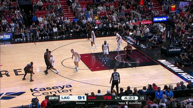 【2024年02月05日 快船vs热火集锦】蝴蝶穿花灵动走位 罗齐尔穿越火线突破抛投打进