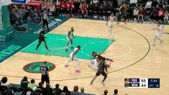 【2024年02月05日 太阳vs奇才集锦】杜兰特空中接球不落地直塞篮下 努尔基奇吃饼勾手稳稳拿分