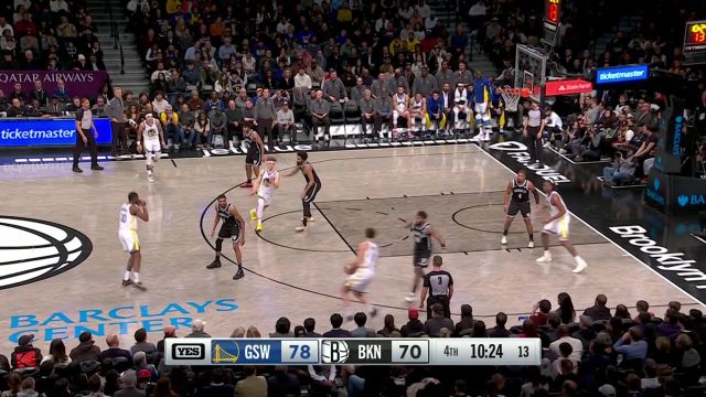 【2024年02月06日 勇士vs篮网集锦】分差拉开到2位数 卢尼面对夹击妙传汤普森上篮得手