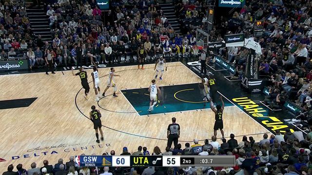 【2024年02月13日 勇士vs爵士集锦】最后时刻还有意外惊喜 追梦半场张弓搭箭命中超远三分压哨