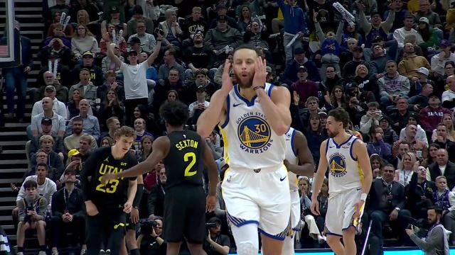 【2024年02月13日 勇士vs爵士集锦】无解火力强势爆发 库里末节轰入5记三分收割比赛