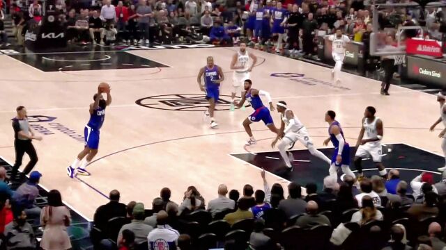 【2024年02月13日 森林狼vs快船集锦】哈登半场惊艳压哨三分！二哥三弟握手庆祝